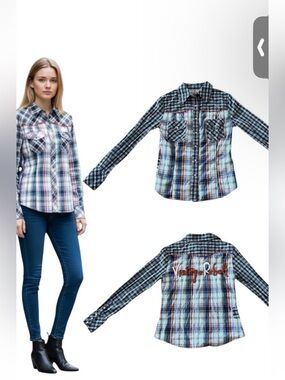 Vintage Rebel Embroidered Pearl Snap Shirt